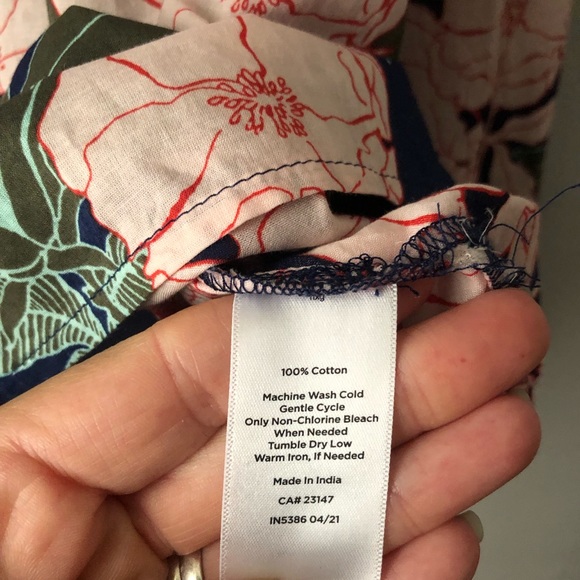 Talbots floral boho lightweight blouse 2x plus size 100% cotton - Picture 9 of 10